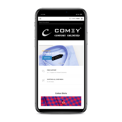 Android application Comey-Mens Shirts Shopping App screenshort