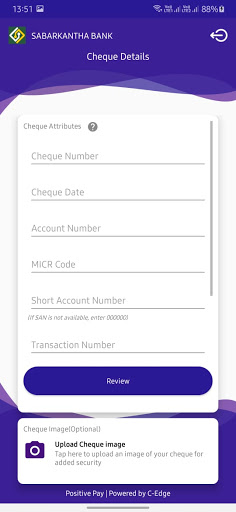 Sabarkantha Bank Positive Pay Screen 3
