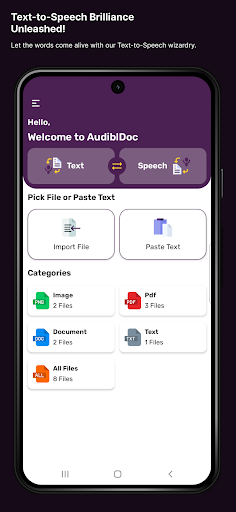 AudiblDoc - Text to Speech Screen 2