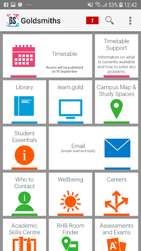 Android application Goldsmiths Student App screenshort