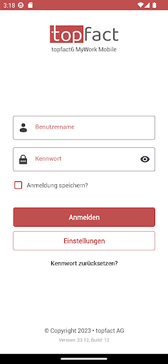 Android application topfact MyWork App screenshort