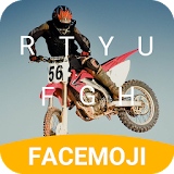 Motorbike Race Emoji Keyboard Theme for musically icon