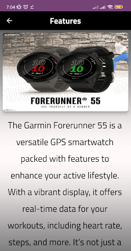 garmin forerunner 55 guide Screen 2