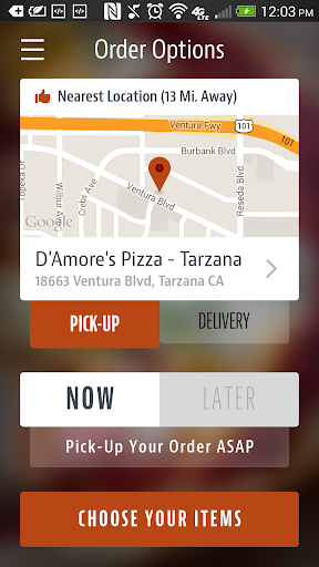 DAmores Famous Pizza Screen 2