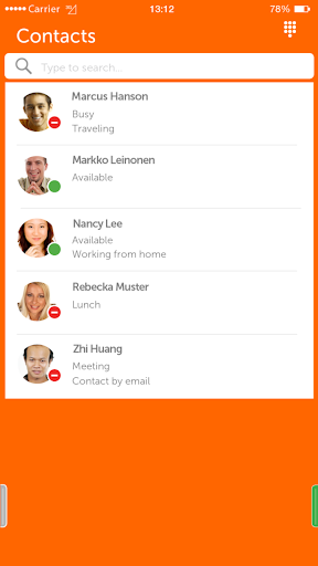 Android application Cloud Telephony Belgium screenshort