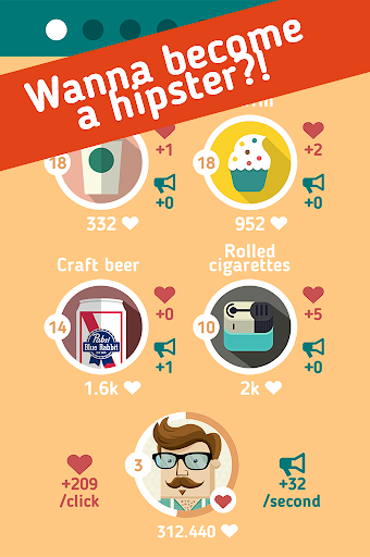 Android application Hipster Clicker screenshort