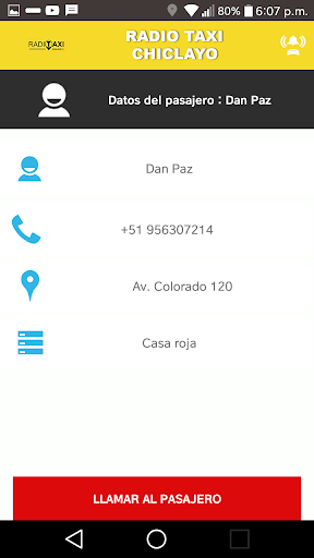 Radio Taxi Chiclayo Conductor Screen 3