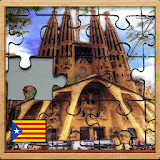barcelona catalonia spain jigsaw puzzle game icon