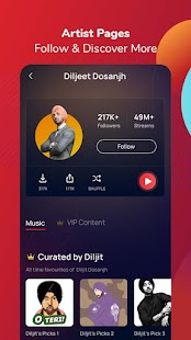Gaana Music: Captura de tela de músicas e podcasts