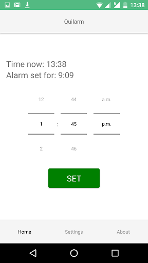 Android application Quilarm screenshort