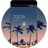 Summer Coconut Palm Sunset Live HD Wallpaper icon