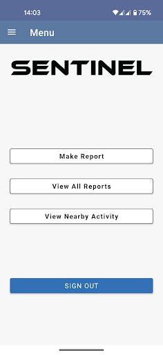 Android application Sentinel screenshort