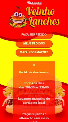 Android application Veinho Lanches screenshort