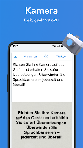 Almanca-Türkçe çevirmen ekran görüntüsü
