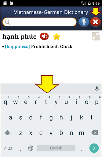 Android application Vietnamese-German Dictionary screenshort