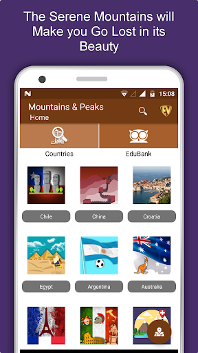 Android application Peaks & Mountains Travel & Exp screenshort