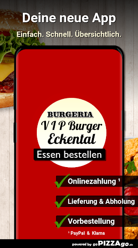 Android application V I P Burger Eckental screenshort