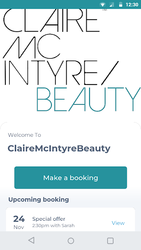 Android application ClaireMcIntyreBeauty screenshort