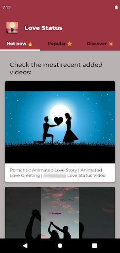 Romantic Video Status Screen 3