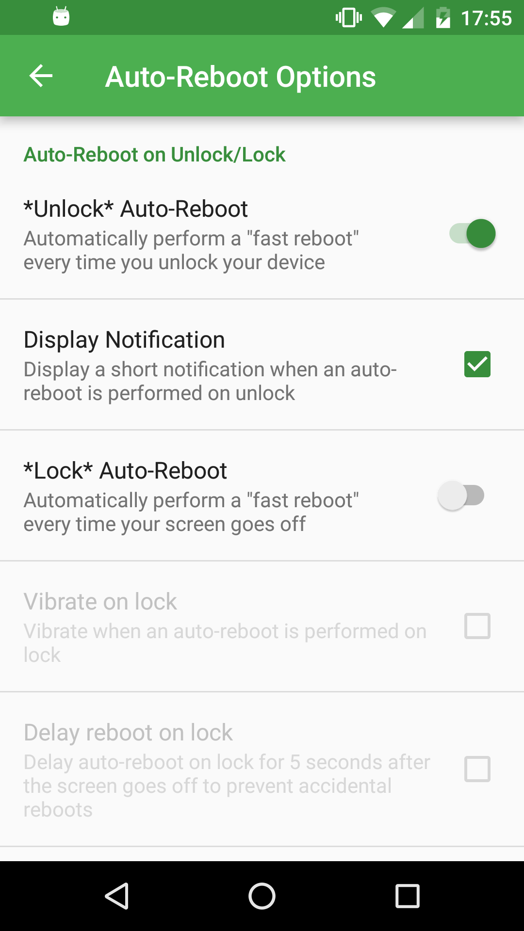 Android application Fast Reboot Pro screenshort