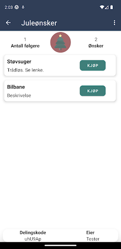 Min ønskeliste Screen 2