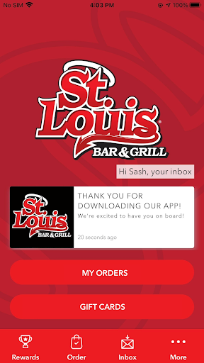 Android application St. Louis Bar & Grill screenshort