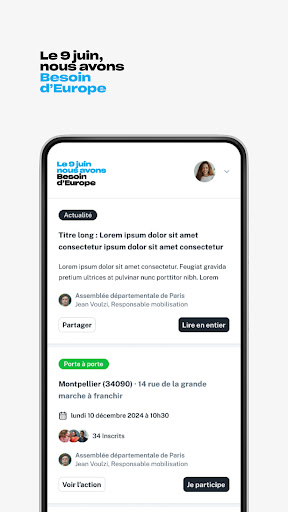 Android application Besoin d'Europe screenshort