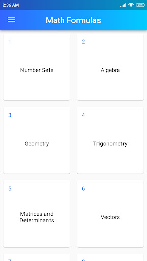 Android application Math Formulas - 1000+ screenshort