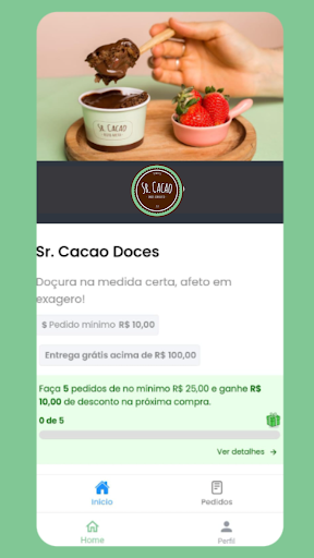 Android application Sr. Cacao Doces screenshort