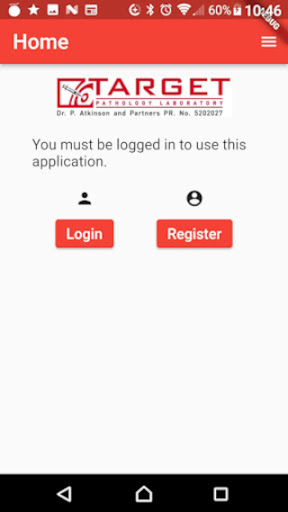Android application Target Pathology Laboratory screenshort