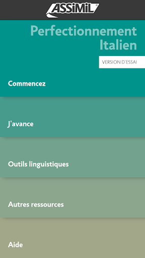 Android application Italien Perf. Assimil screenshort