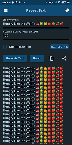 Android application Text Repeater for Messaging screenshort