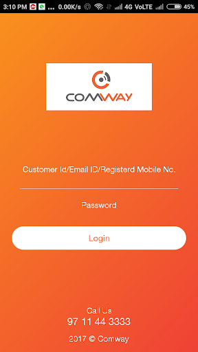 Android application My Comway Broadband screenshort
