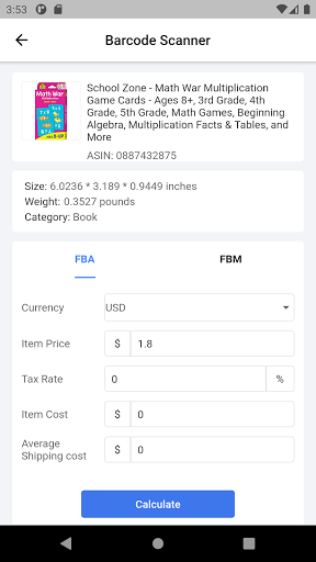 Barcode Scanner Screen 2