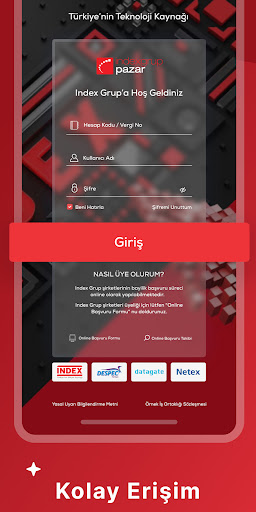 Android application Index Grup Pazar screenshort