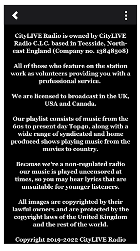 CityLIVE Radio Screen 3
