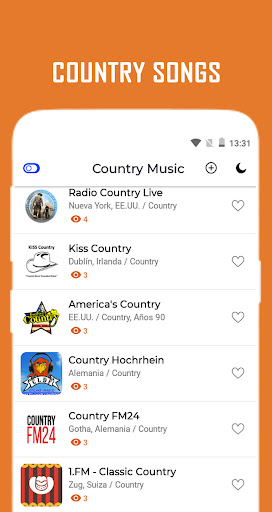 Android application Country Songs screenshort