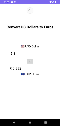 USD to EUR - Simple Calculator Screen 3