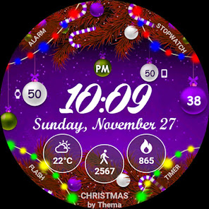 Captura de Pantalla 12 Christmas Lights Watch Face android