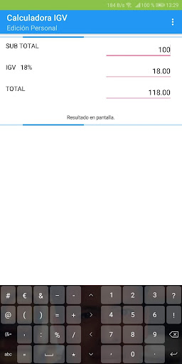 Calculadora IGV Personal Screen 3