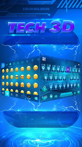 Tech 3D Keyboard Background Screen 3