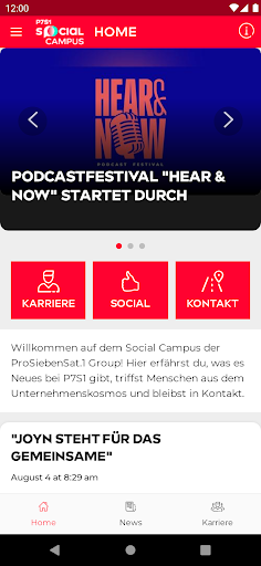 Android application P7S1 Social Campus screenshort