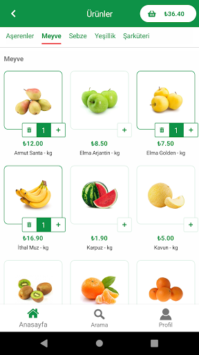 Pınar Manavı Sipariş Screen 2