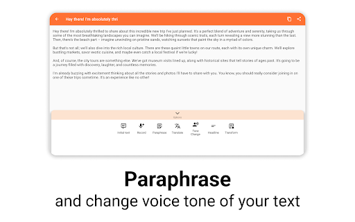Screenshot of Audio Writer: Speech to Text