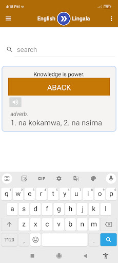 Android application English To Lingala Dictionary screenshort