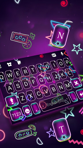 Neon Night Keyboard Background Screen 2