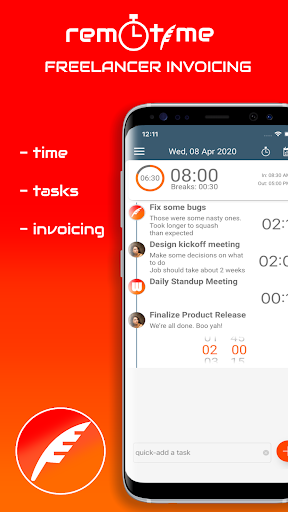 Android application Remotime: Freelancer Invoicing screenshort
