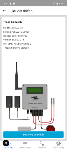 E-Sensor Storage Screen 2