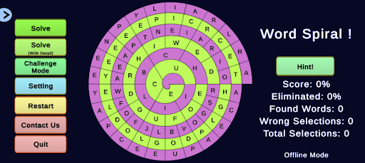 WordSpiral: Word Challenge Screen 2