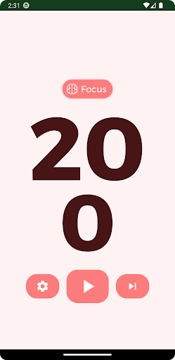 Android application Stay focus! — PomoTimer screenshort
